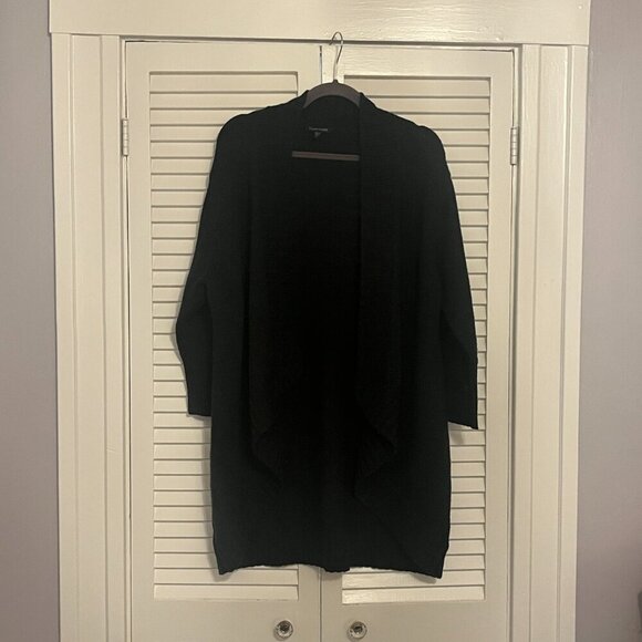 Eileen Fisher open cardigan XL merino wool waterfall grey charcoal - Picture 6 of 14